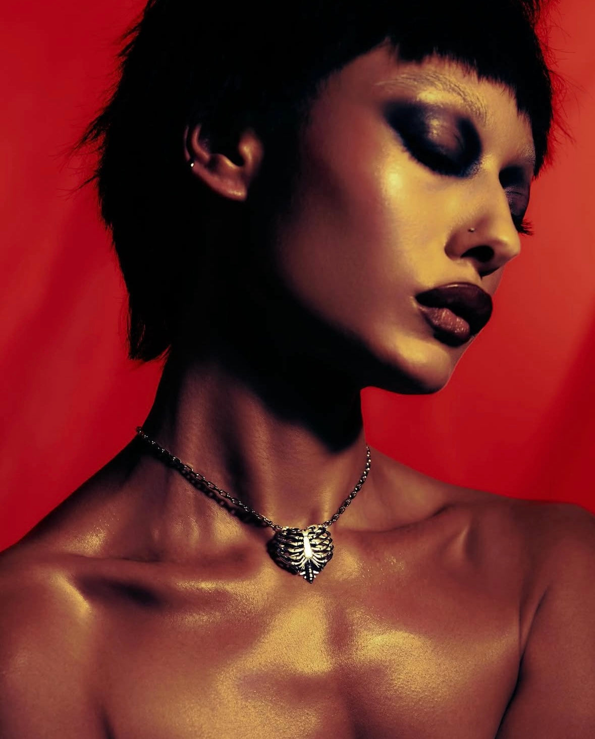 Bone Webbed Heart Pendant